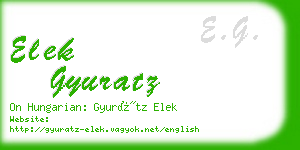 elek gyuratz business card